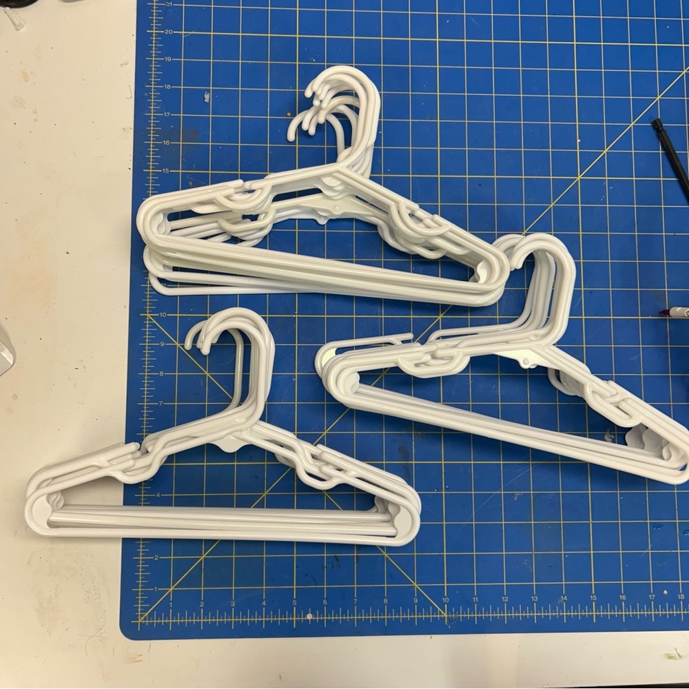 30 White Plastic Kids Hangers